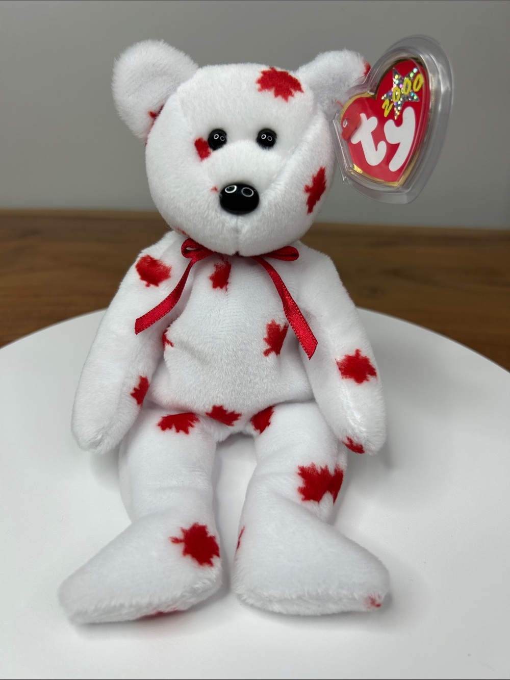 3/$25🌻 2000 TY Chinook Beanie Baby 🍁 Canadian Maple Leaf Bear • Display Case Inc
